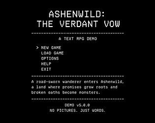 Ashenwild: The Verdant Vow — Text RPG Demo