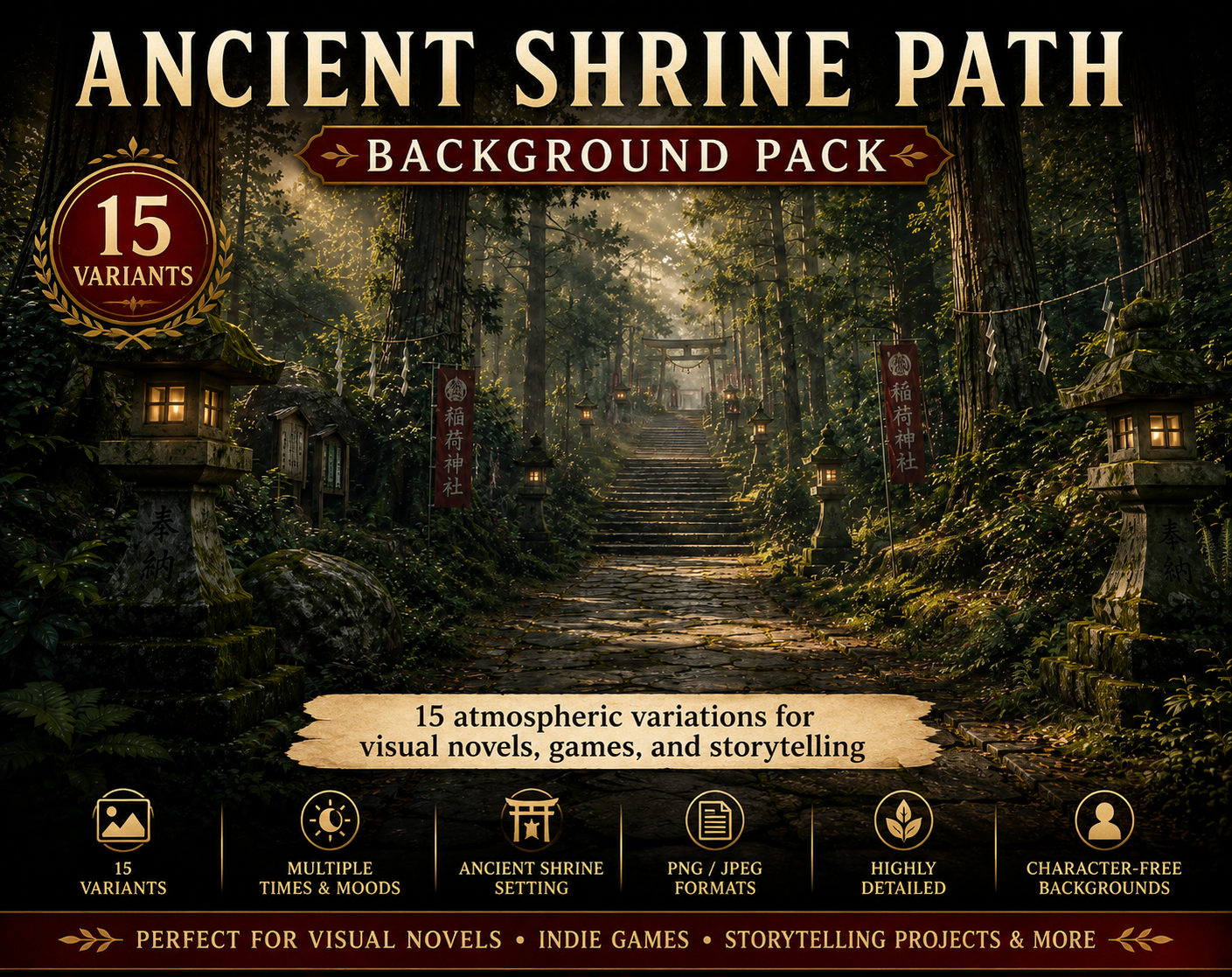 Ancient-Shrine-Path - Background Pack by TJ's Media Corner
