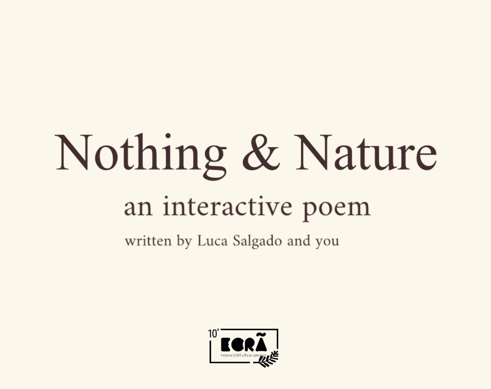 Cover image for Nothing & Nature