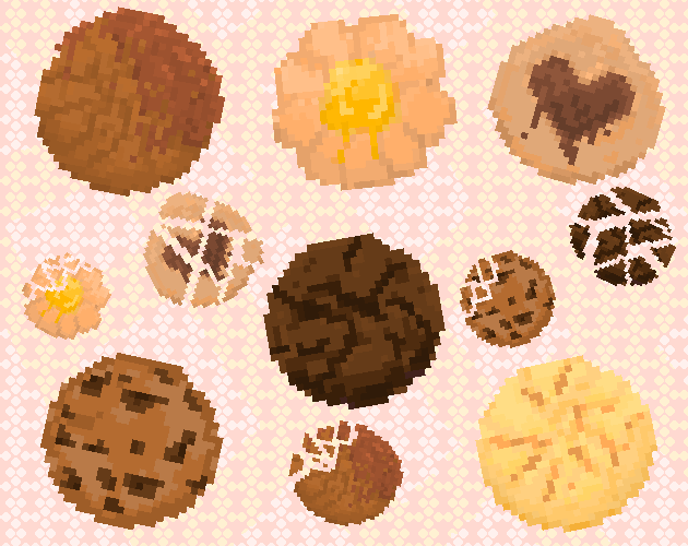 6 Cookie sprites in three variations by MsPomidor