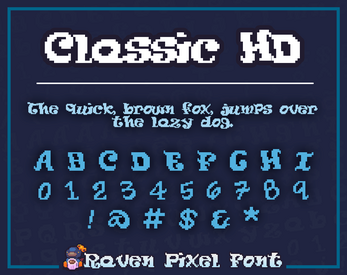 Classic HD - Raven Pixel Fonts by Clockwork Raven