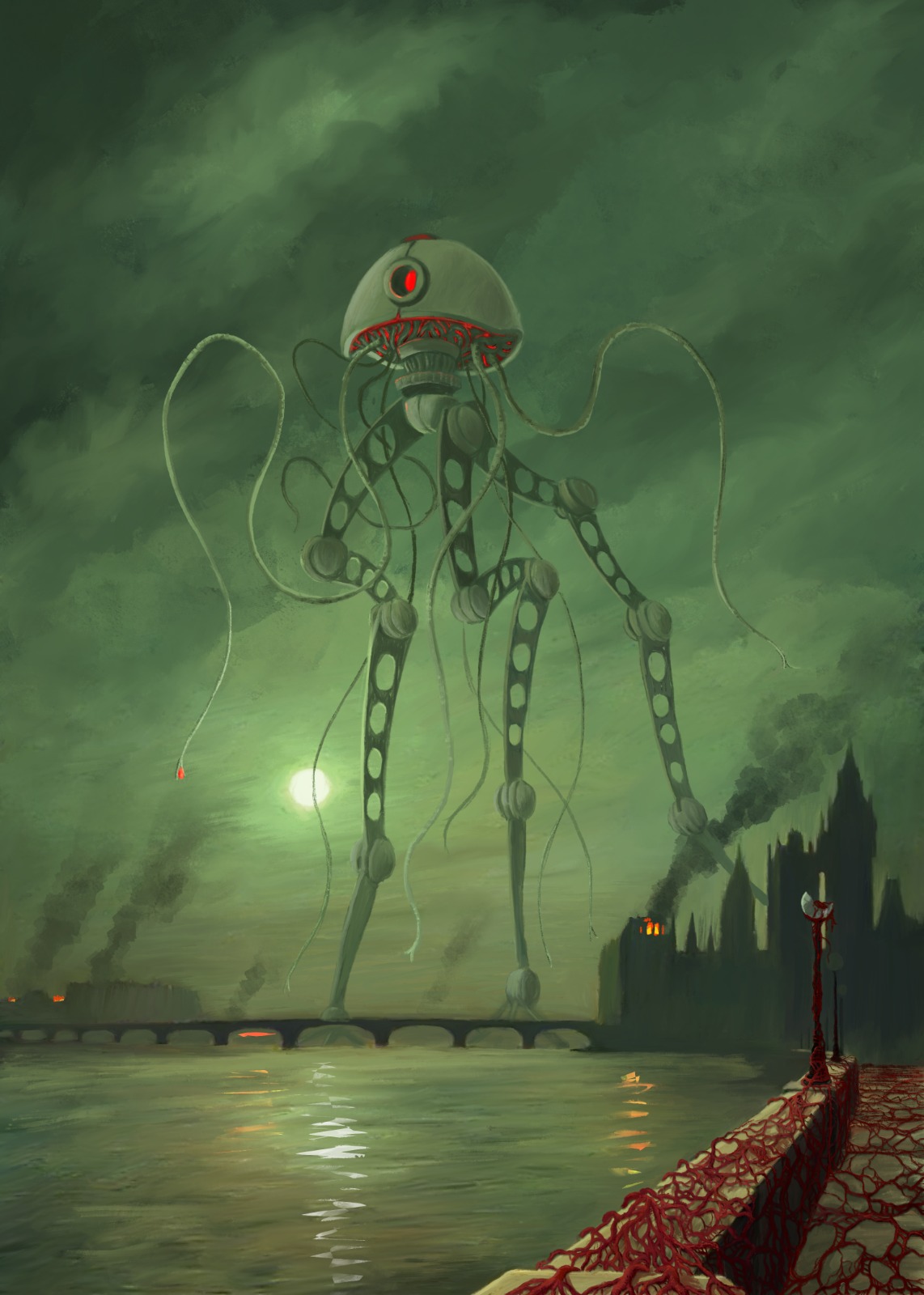 Martian Fighting Machine strides over Westminster Bridge