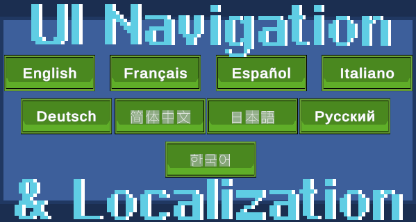 UI Navigation & Language Selection Template: 9 Languages Ready