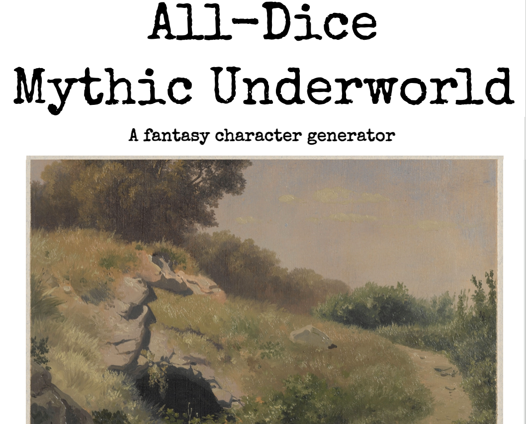Cover image for All-Dice Mythic Underworld Character Generator