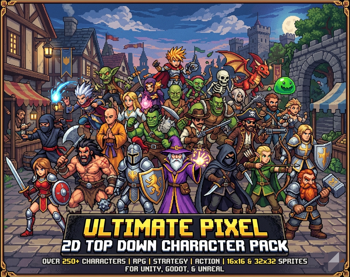 Ultimate Pixel Top Down Character Pack by ohmsart