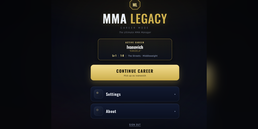 Cover image for MMA LEGACY — Beta V2