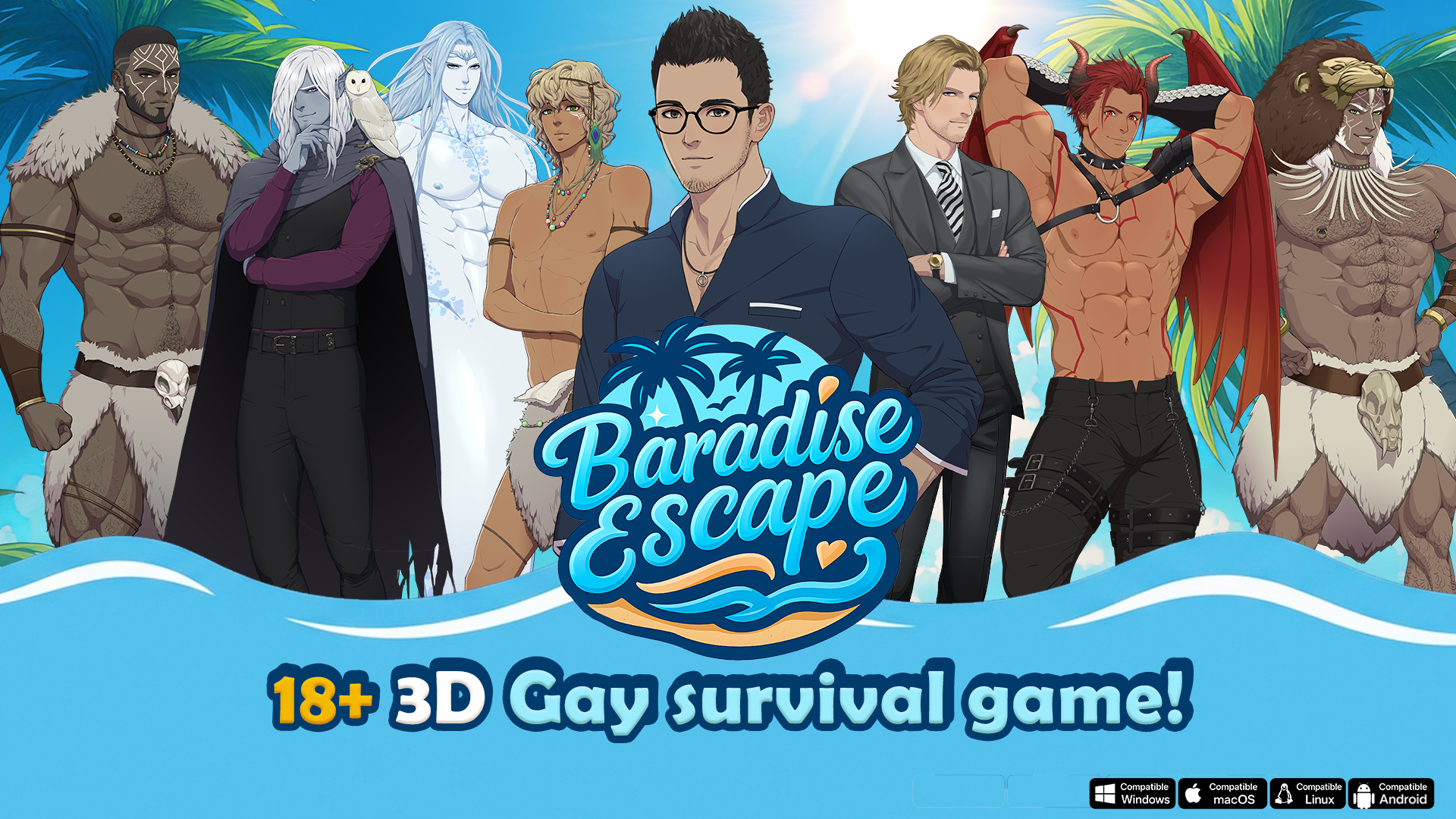 Baradise Escape: 18+ 3D Adult Gay Bara Yaoi Survival Game