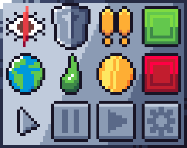 100+ 16x Icons - Status Effects, Objects, Menu UI by Darkcitrus
