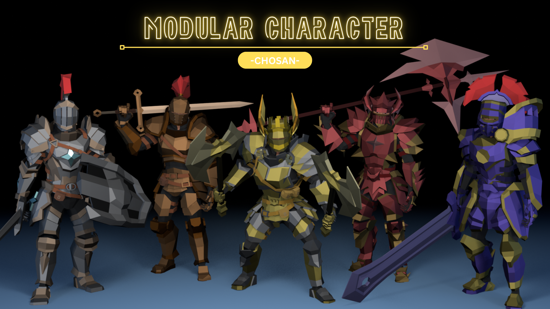 Low Poly Modular Warrior