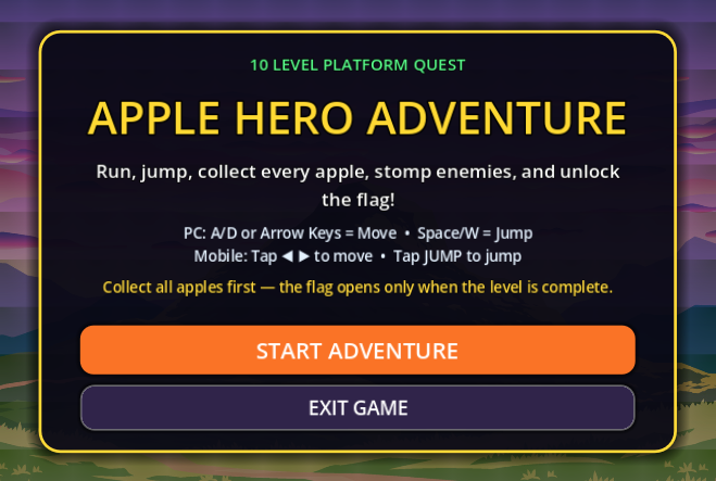 Cover image for APPLE HERO ADVENTURE