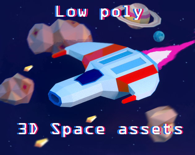 3D Low Poly Space Game Assets