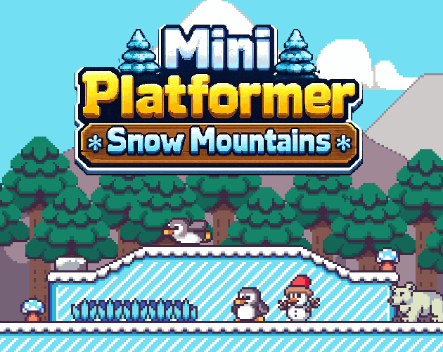 Minecraft Mini Platformer Cute Mini Platformer Snow Mountains - Asset Pack by 16Pixel