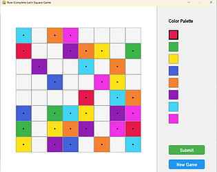 8x8 Row Complete Latin Square