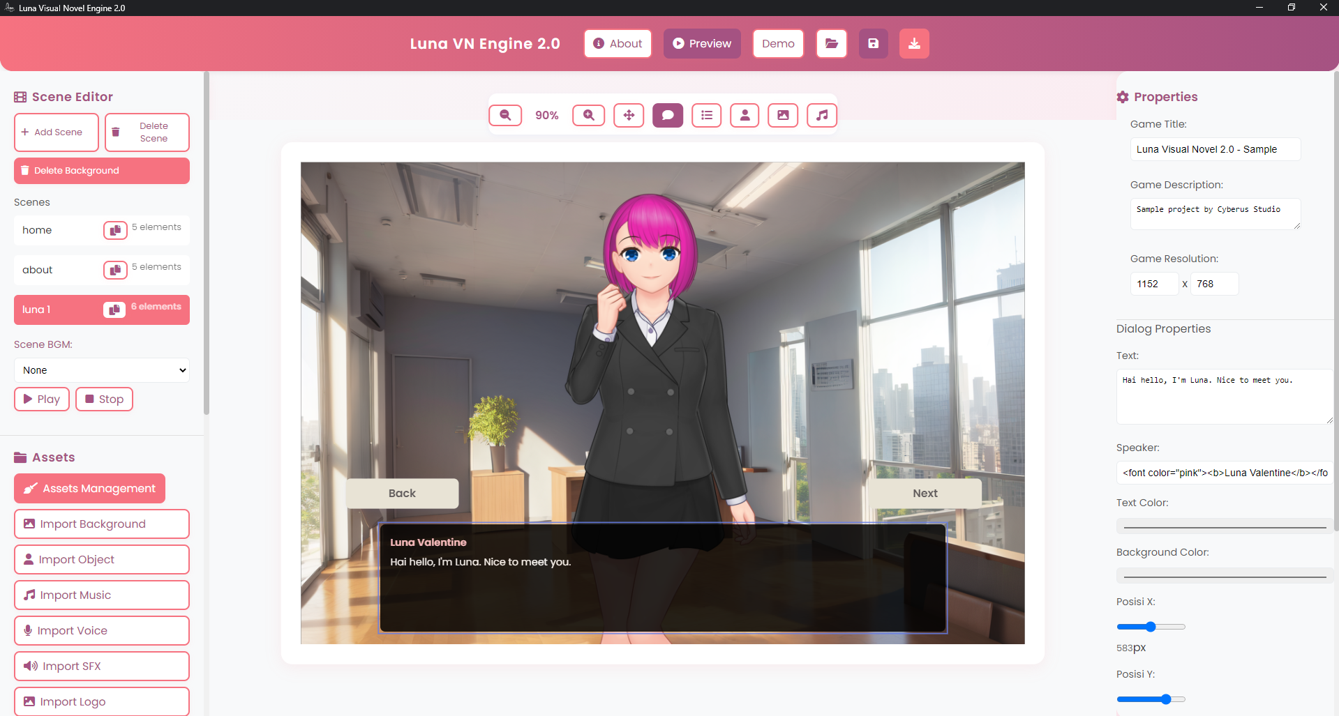 Luna Visual Novel Engine 2