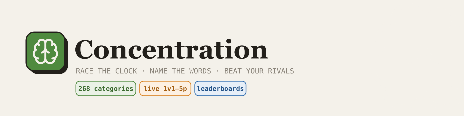 Concentration -  A memory recall game