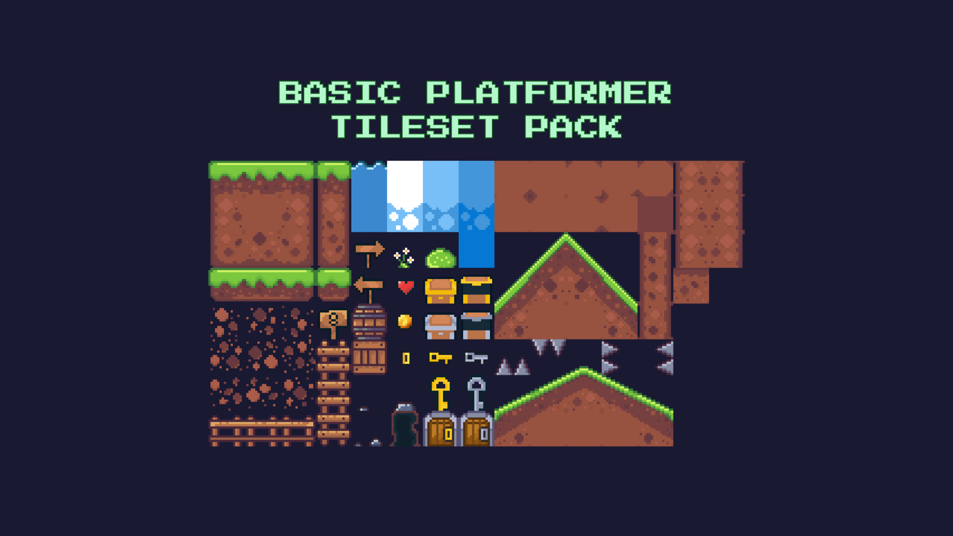 Basic Tile Set Basic Platformer Tileset Pack by CheesePixel
