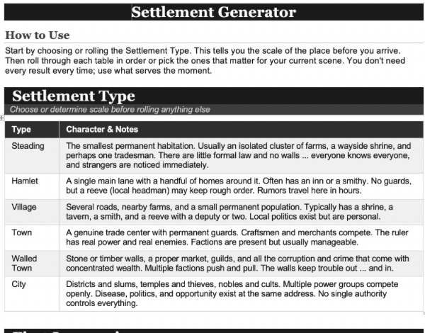 Settlement Generator