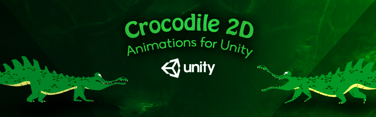 Crocodile 2D Animated Character for Unity Game.