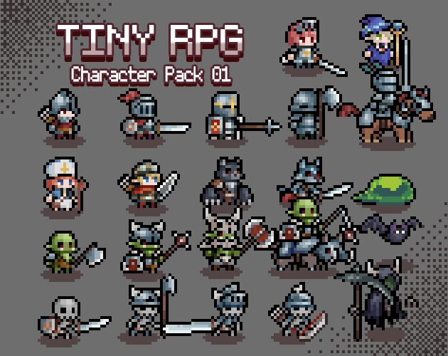 ピクセル Tiny RPG Character Asset Pack 01 V2.0 by Zerie