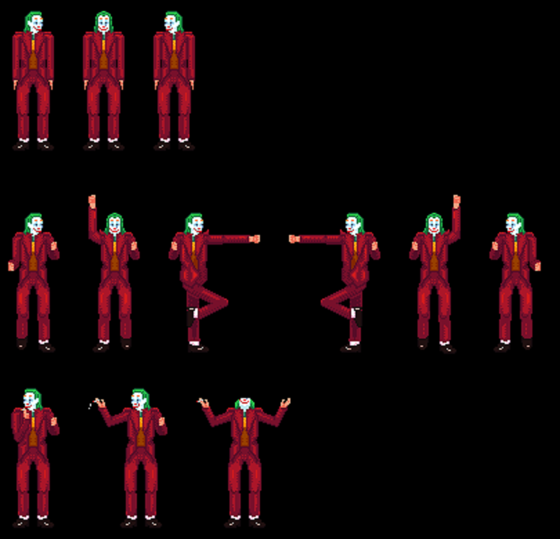 Joker dancing sprite sheet by Christina Nordlander