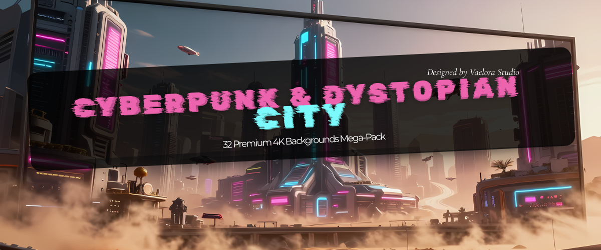 Cyberpunk Neon City Backgrounds Pack