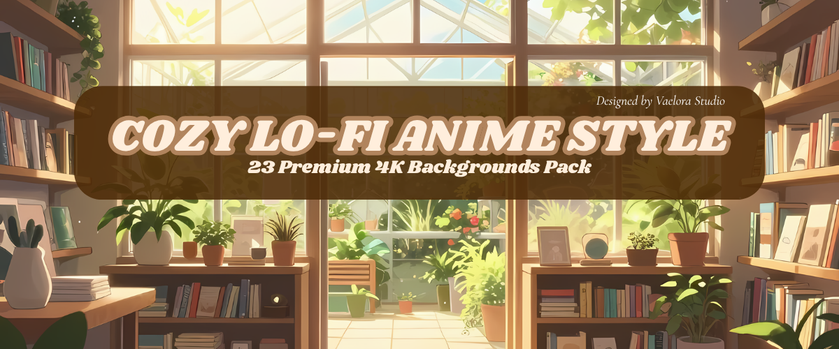 Cozy Lo-Fi Anime Style Backgrounds Pack