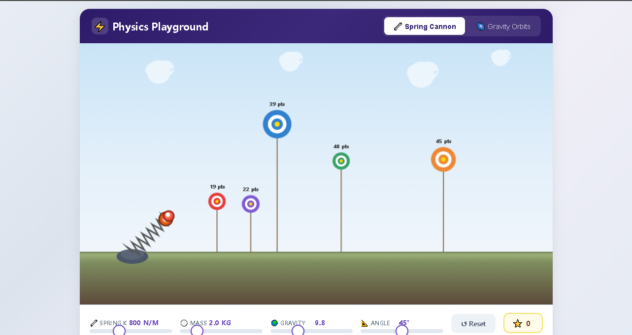 Physics Playground – Spring & Orbit Lab by 2d creator