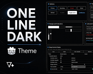 One Line Dark Godot Theme cover