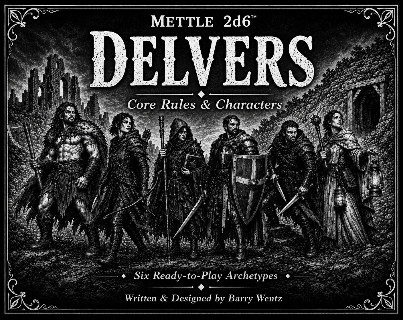 Cover image for Mettle 2d6™ Delvers — Core Rules & Characters