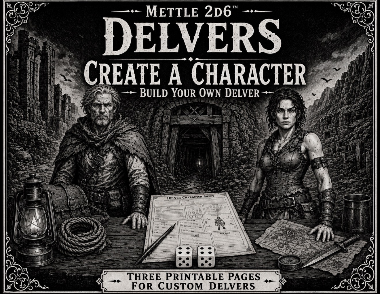 Cover image for Mettle 2d6™ Delvers: Create a Character