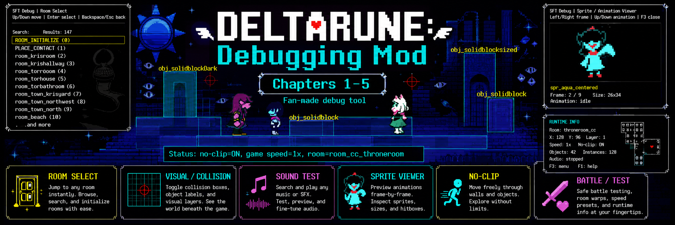 DELTARUNE: Debugging Menu Mod