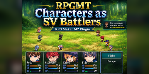 Cover image for RPGMT - Characters as SV Battlers Plugin for RPG Maker MZ
