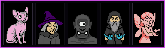 In-game character portraits from SUPER MEGA BRIDE