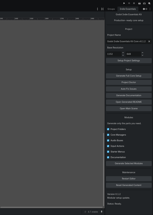 Godot Indie Essentials Kit - Core v0.1.2: Modular Setup Update - Godot ...