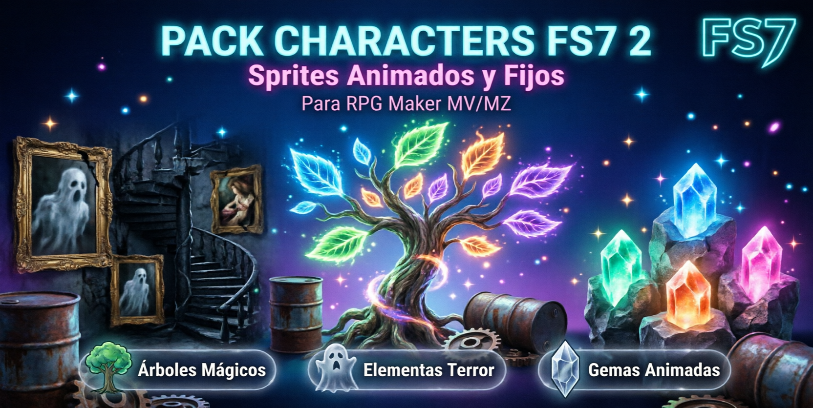 ✨ Gothic Fantasy Sprite Pack — Animated Objects (MV/MZ) ✨