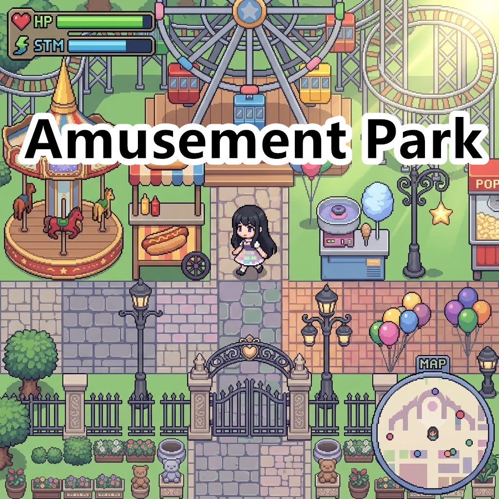 Amusement Park Tileset Pixel Art Pack by Cute SCKR