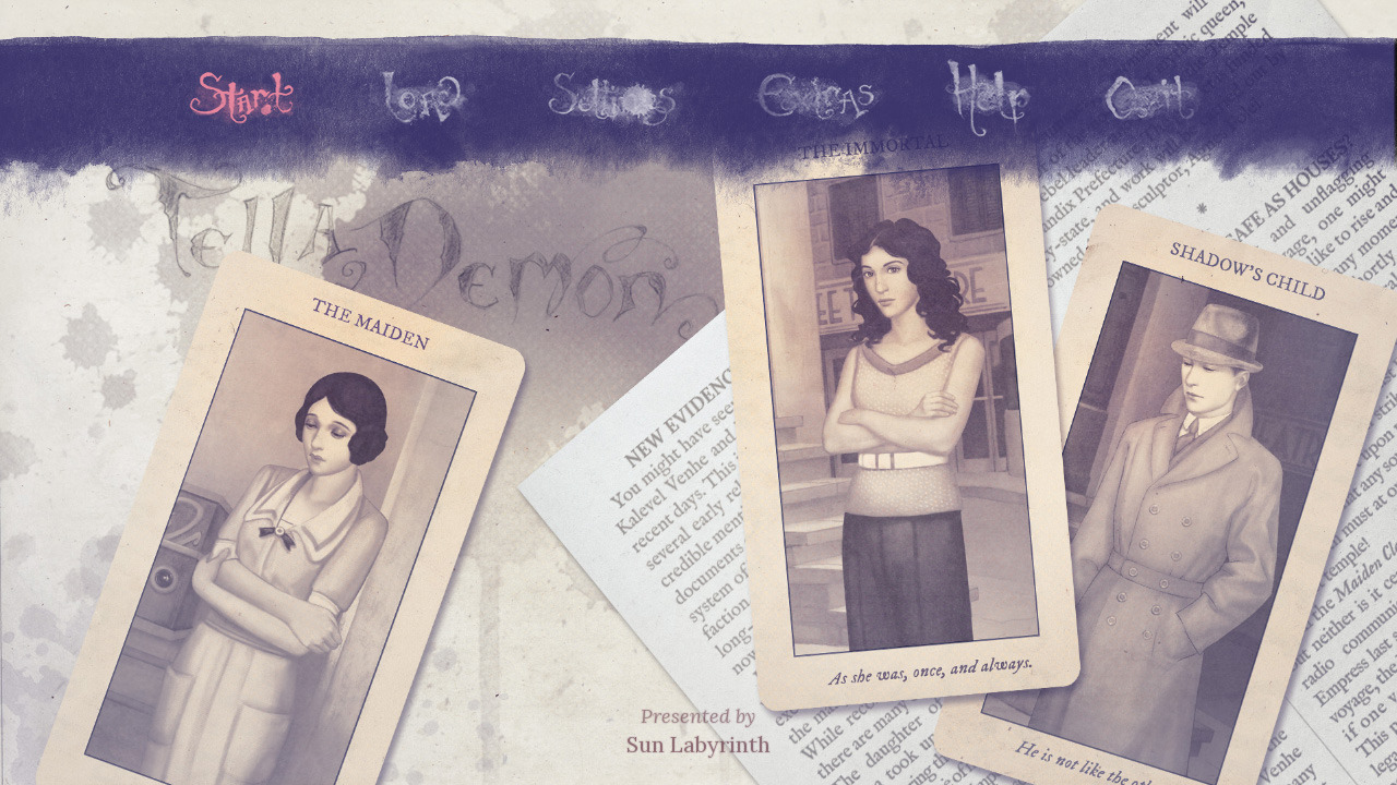Tell a Demon (2016, Watercolor Textures and Assets in the UI) Tell a Demon (2016, Watercolor Textures and Assets in the UI)