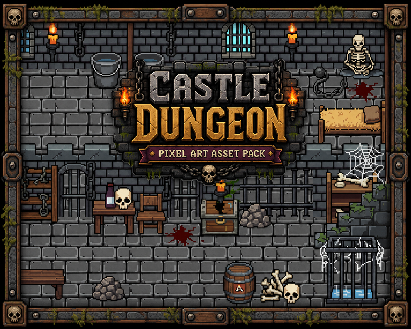 Castle Dungeon Pixel Art Asset Pack by MutterPixel Studio