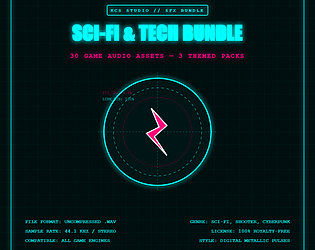 Sci-Fi & Tech SFX Bundle — 30 Game Audio Assets [$6.99]