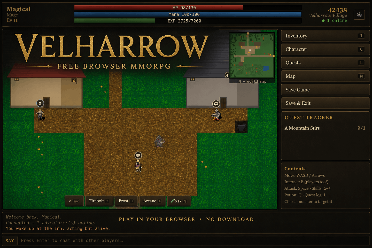 Velharrow — Free Browser MMORPG