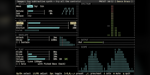 Cover image for beeper: toy subtractive synth