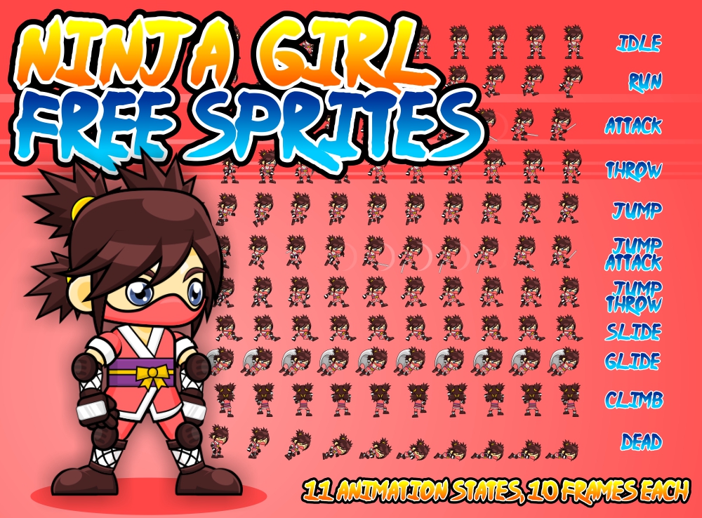 Ninja Girl - Free Sprites