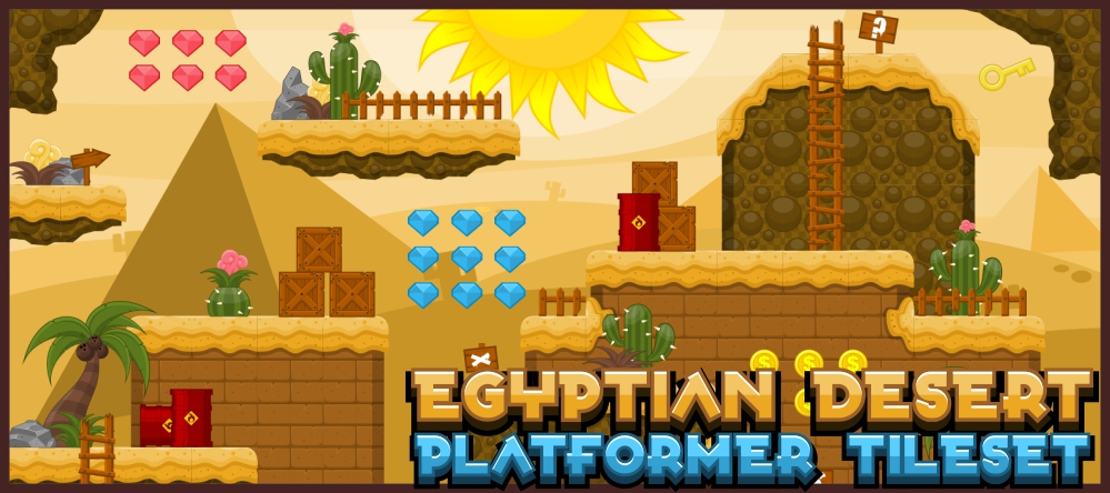 Egyptian Desert - Platformer Tileset
