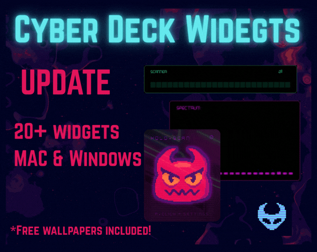 Cover image for Cyber_Deck Widgets - Cyberpunk Desktop HUD Overlay for Windows & Mac + Free Wallpapers