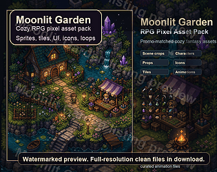 Moonlit Garden RPG Pixel Asset Pack [$4.99]