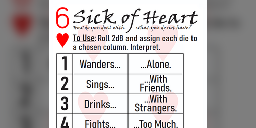 Cover image for Sick of Heart (A 52/52/52 Game)