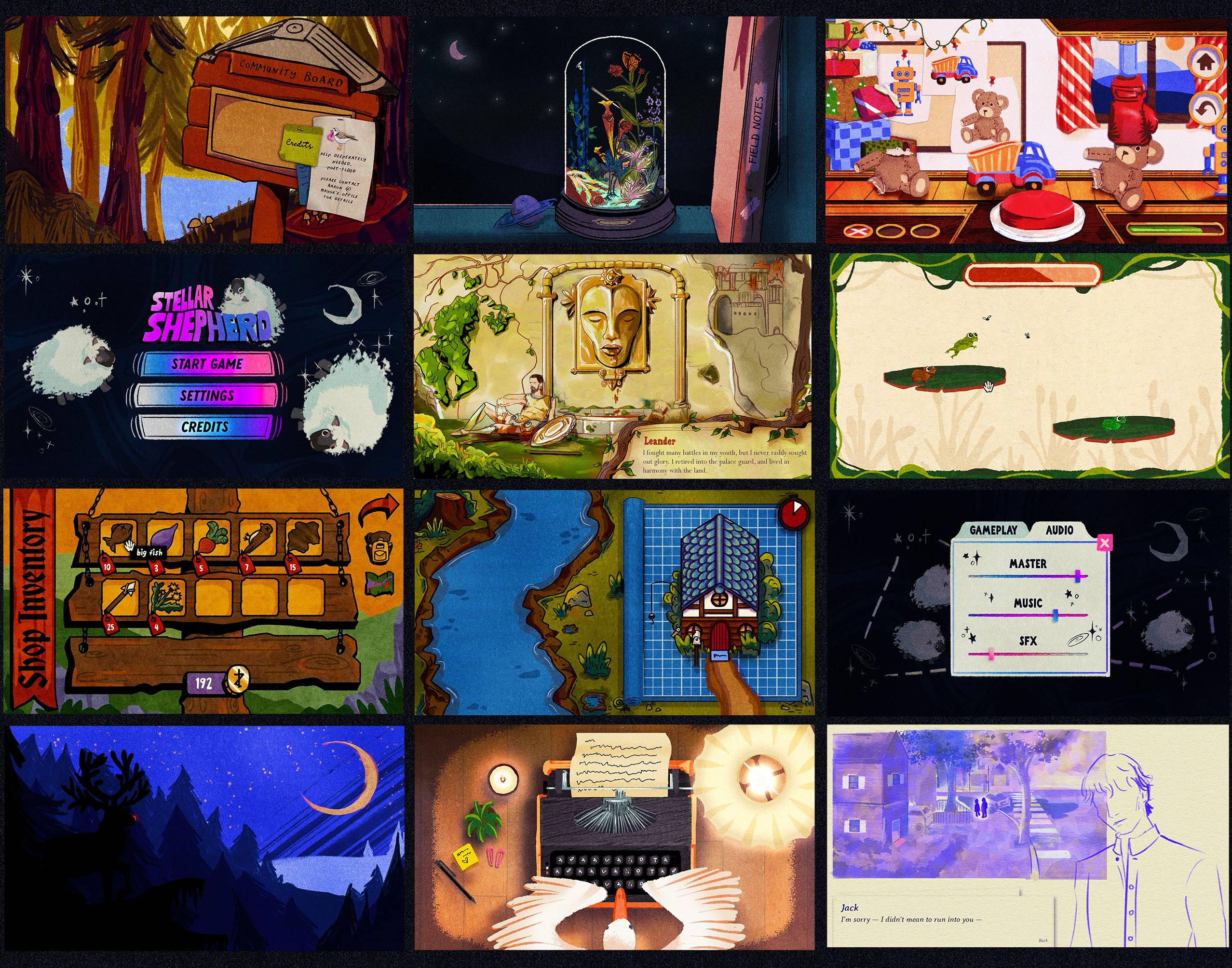 A collage of my games projects A collage of my games projects