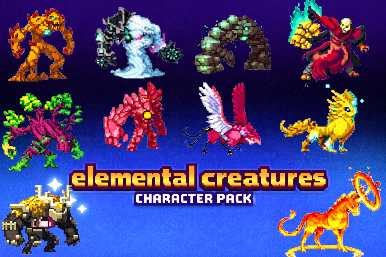 16 RPG Character Asset Pack - Elemental Creatures