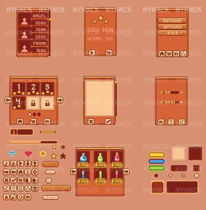 Wooden Game UI
