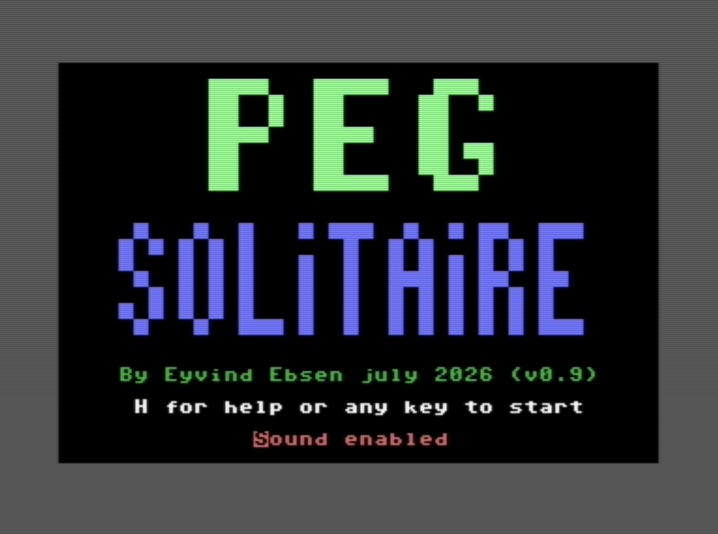 Cover image for Peg Solitaire (C64)